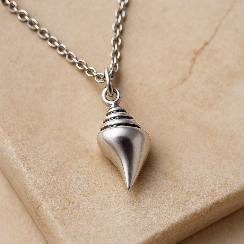 Sterling Silver Conch Shell Pendant Necklace : Ocean Inspired Jewellery