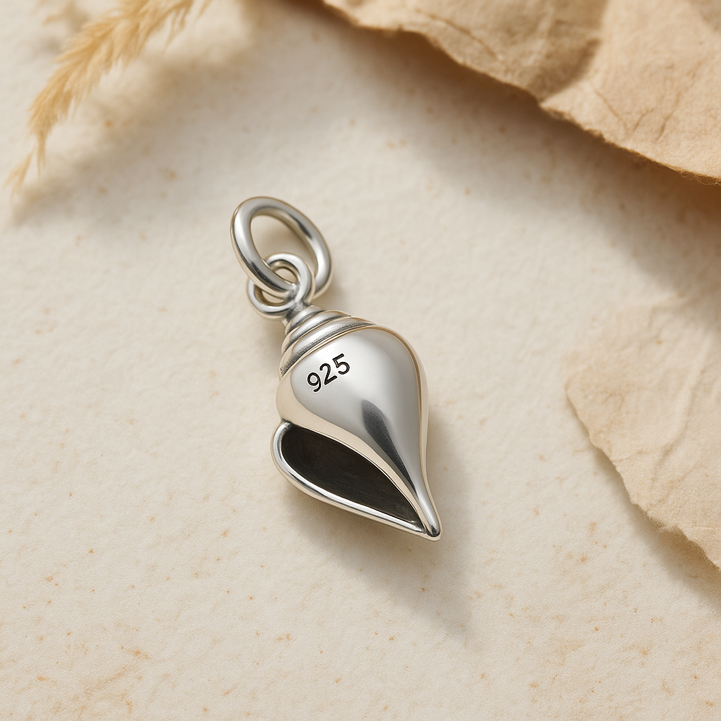 Sterling Silver Conch Shell Pendant Necklace : Ocean Inspired Jewellery