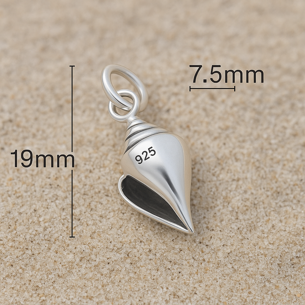 Sterling Silver Conch Shell Pendant Necklace : Ocean Inspired Jewellery