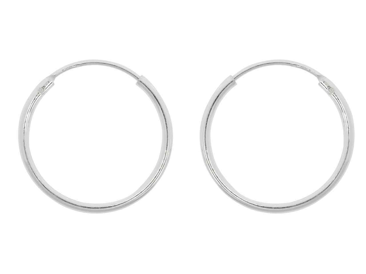 Sterling Silver Hoop Sleeper Earrings 12mm