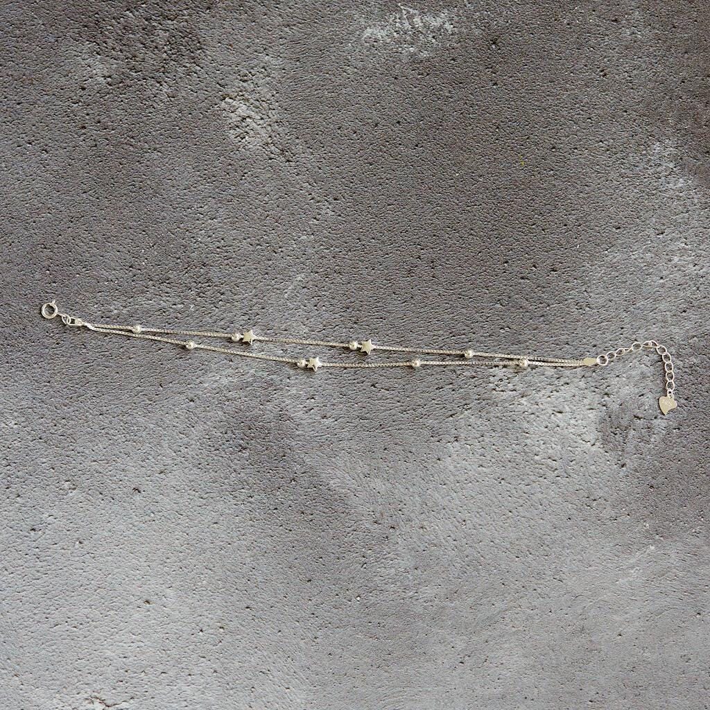 Sterling Silver Layered Star Bracelet: Celestial Charm Jewellery