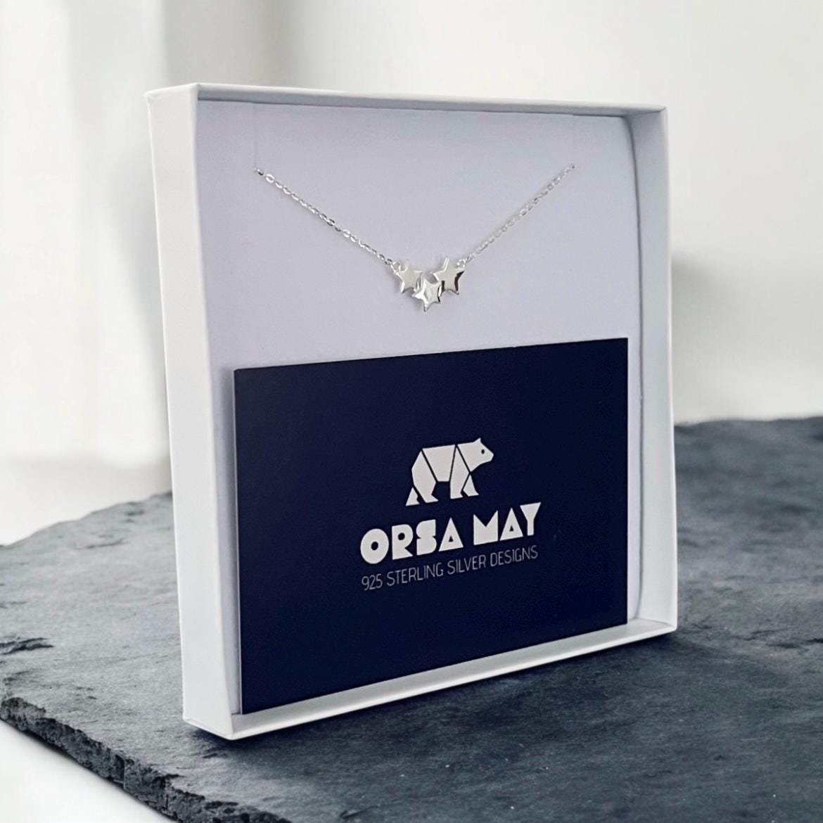 Sterling Silver 3 Star Necklace, Celestial Necklace