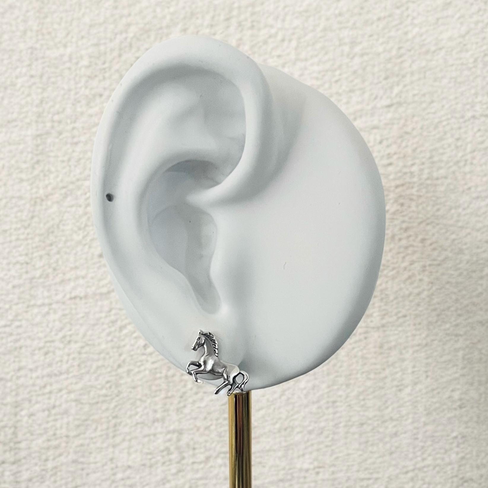 Sterling Silver Horse Stud Earrings: Equestrian Jewellery Gift