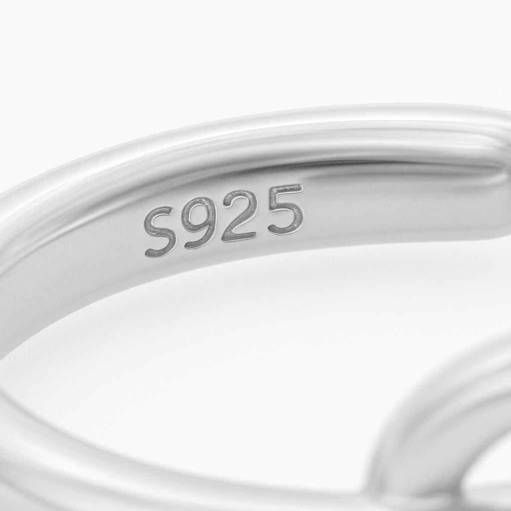 Sterling Silver Heart Knot Open Ring, Adjustable Ring