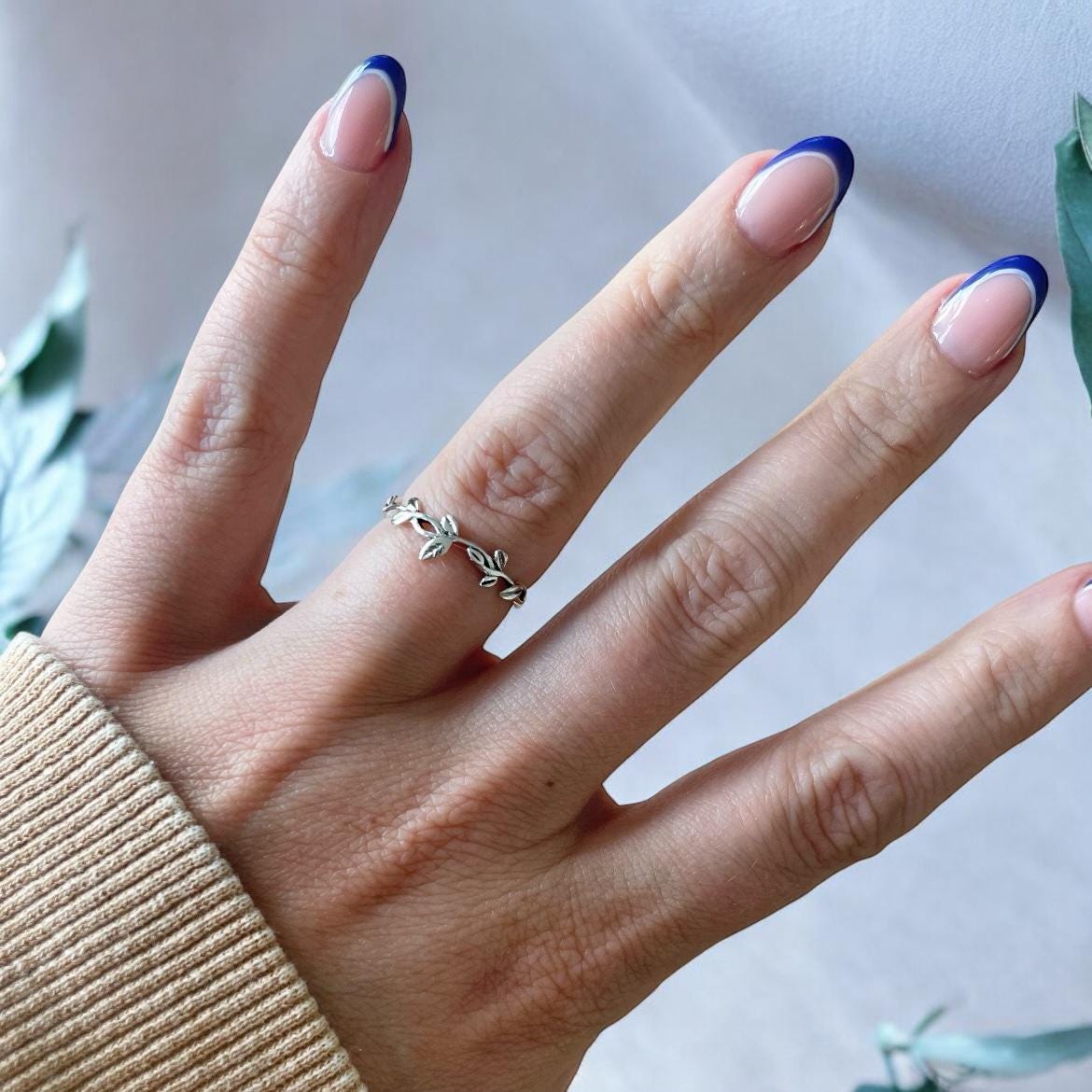 Sterling Silver Leaf Ring: Vine Wreath Ring Boho Jewellery
