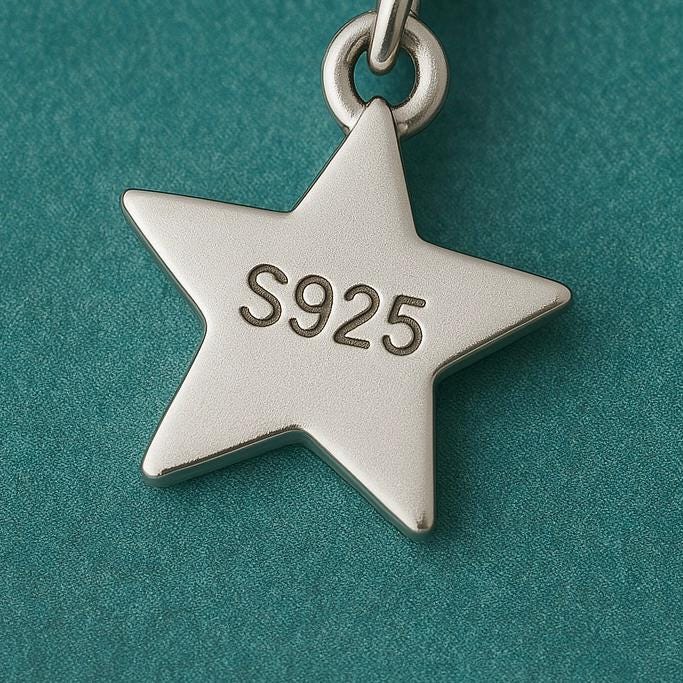 Sterling Silver 6 Star Charm Necklace, Celestial Necklace