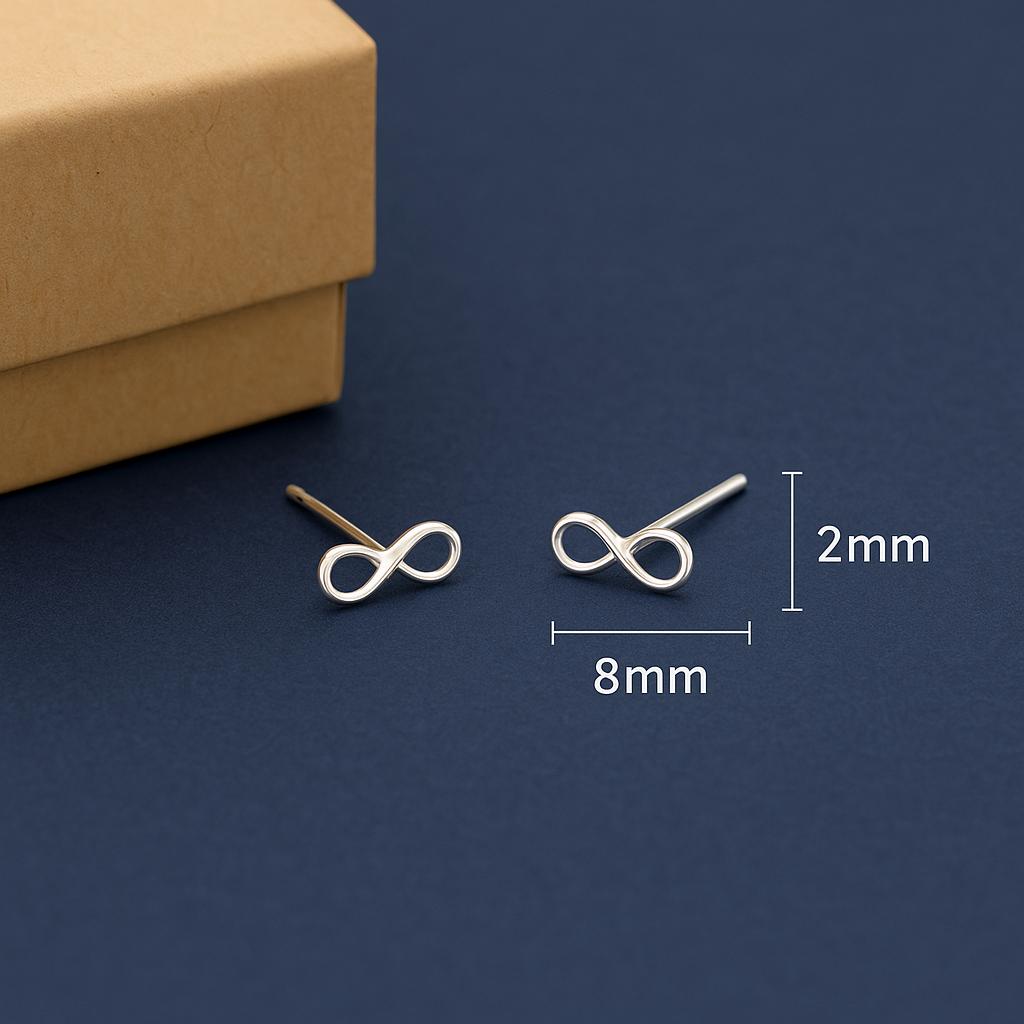 Sterling Silver Infinity Stud Earrings: Minimalist Symbol Jewellery