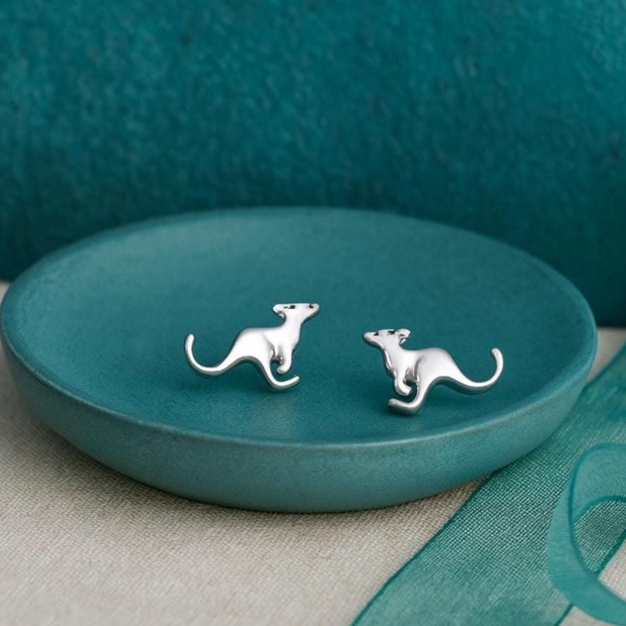 Sterling Silver Kangaroo Stud Earrings: Australian Wildlife Jewellery