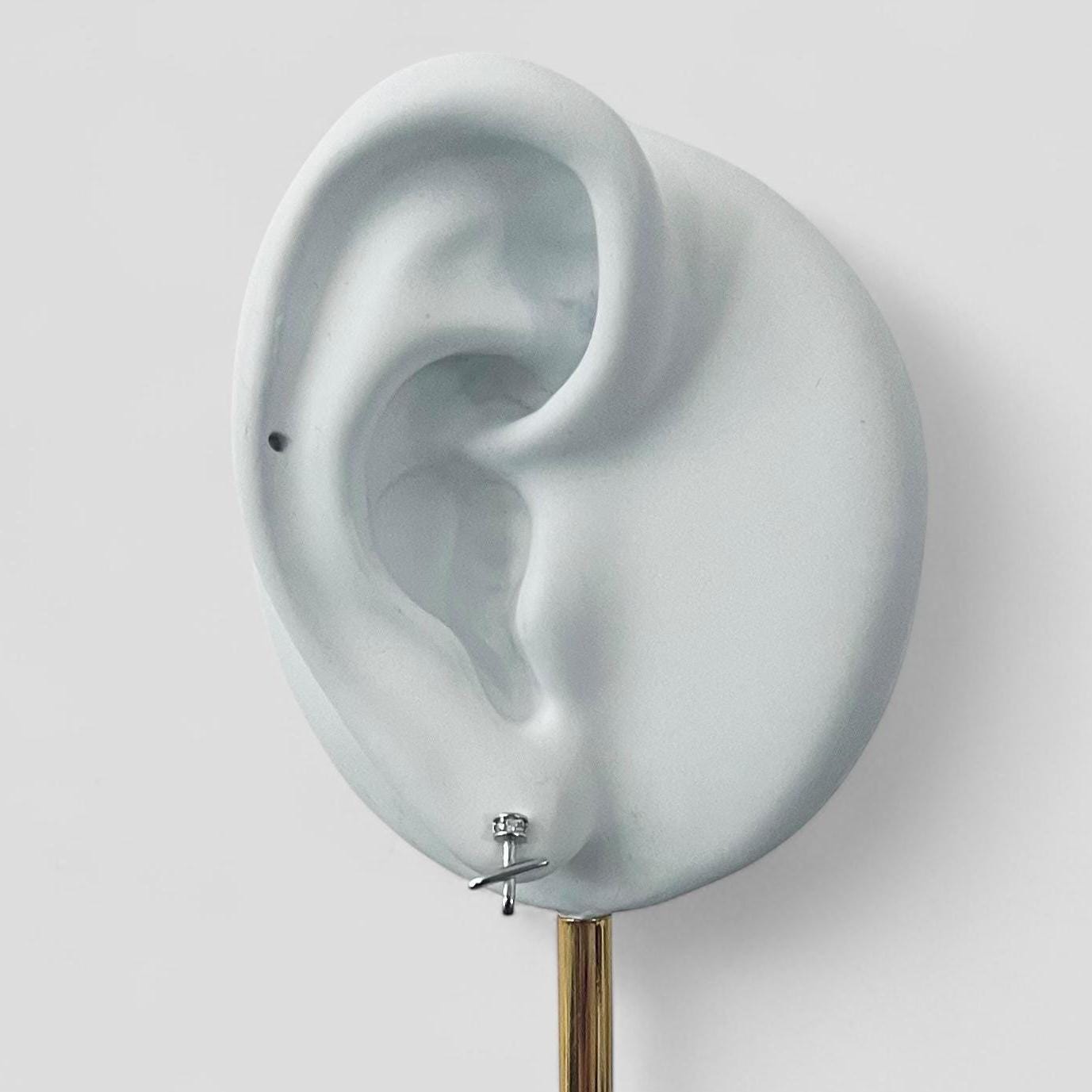 Sterling Silver Kiss Earrings: Cubic Zirconia X Studs