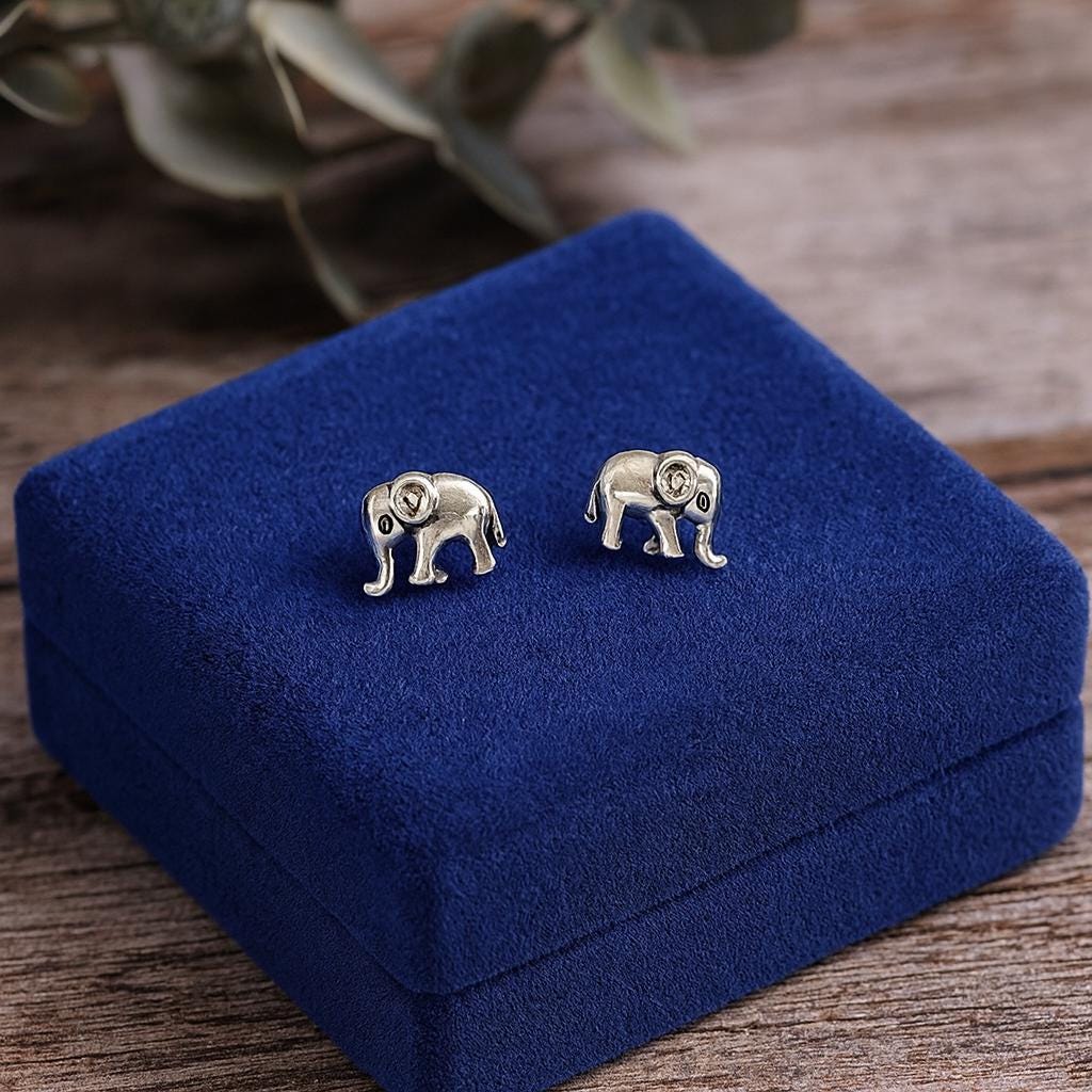 Sterling Silver Elephant Stud Earrings: Good Luck Charms