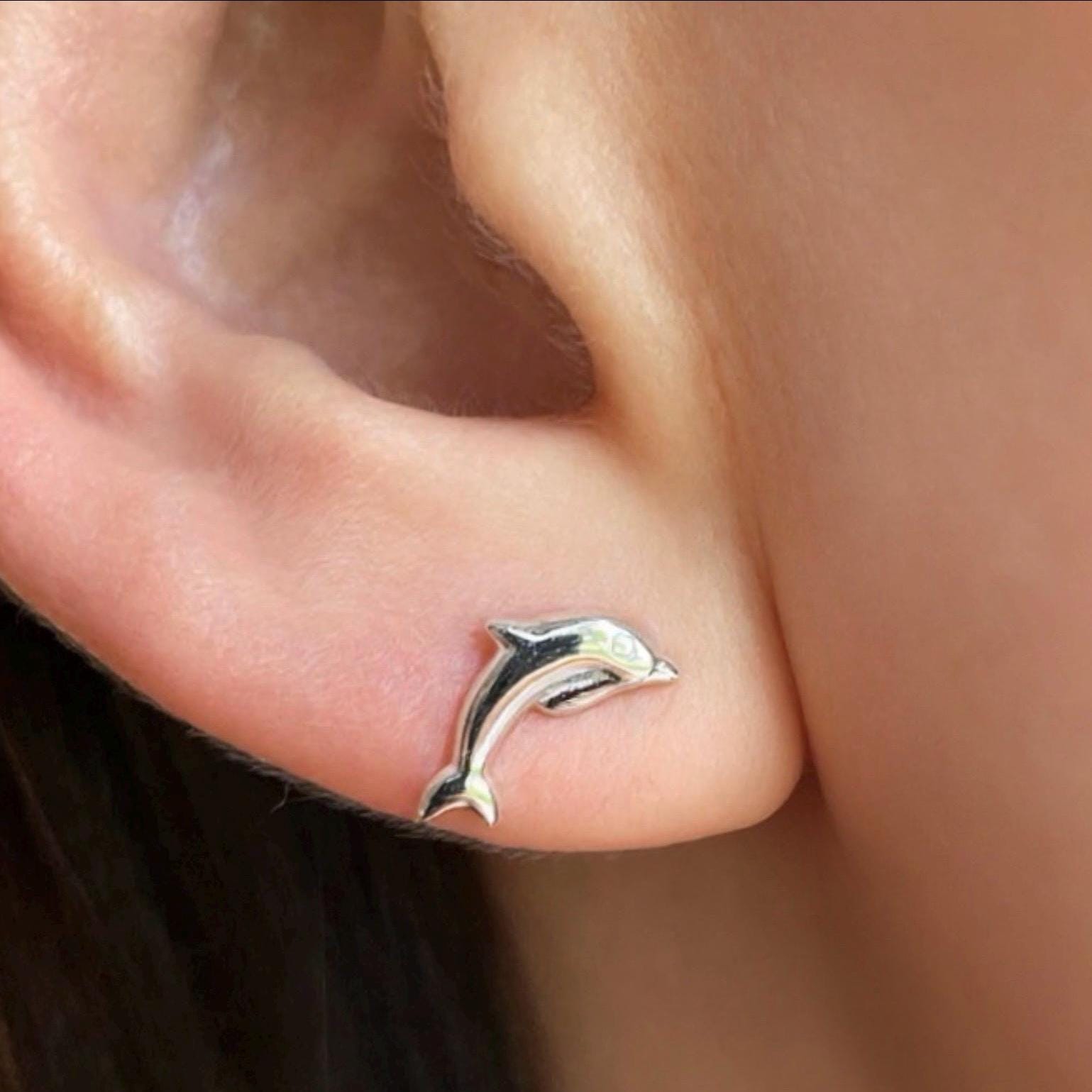 Sterling Silver Dolphin Stud Earrings: Ocean-Inspired Jewellery