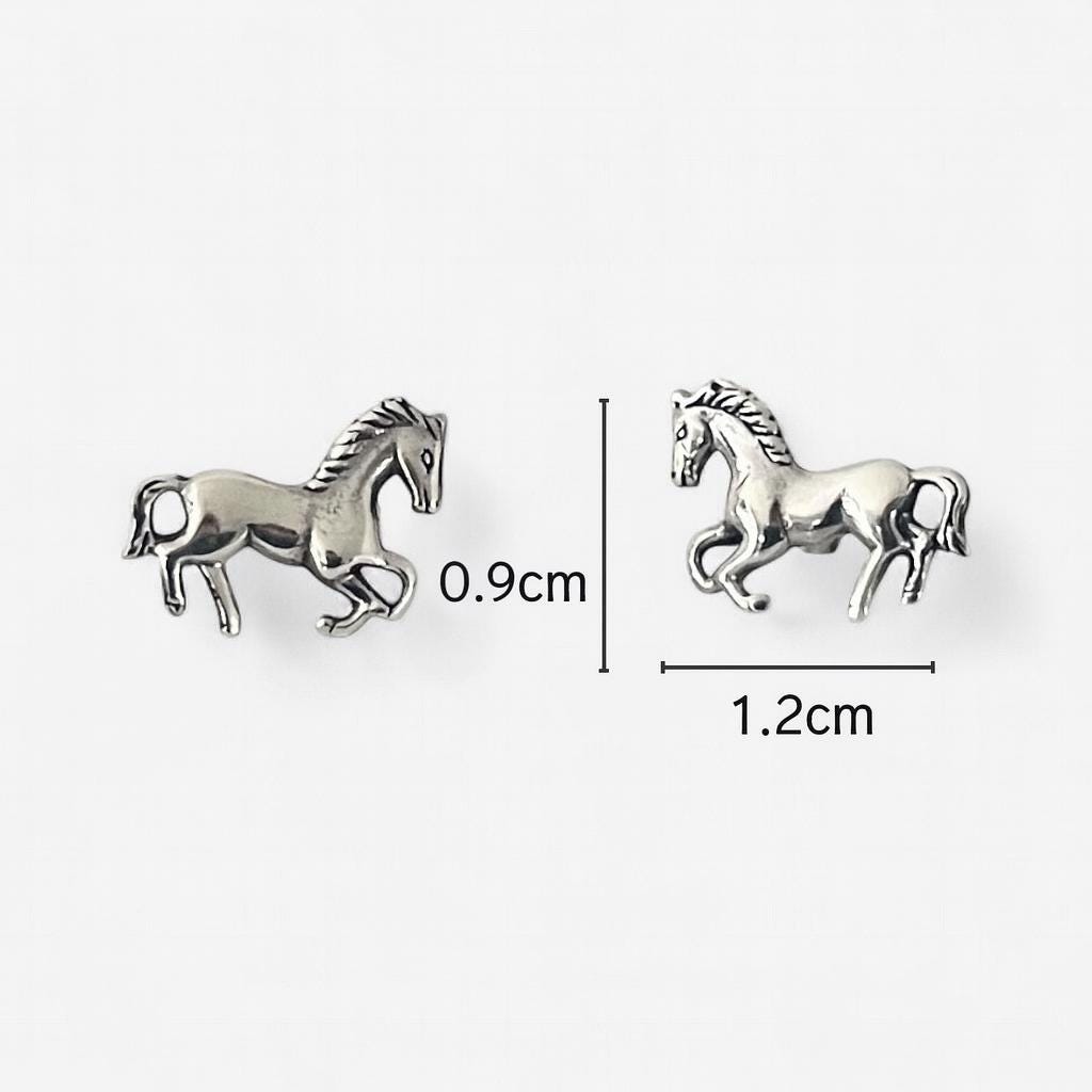 Sterling Silver Horse Stud Earrings: Equestrian Jewellery Gift