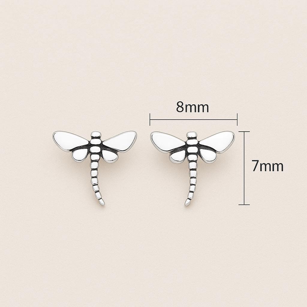 Sterling Silver Dragonfly Stud Earrings: Symbolic Insect Jewellery