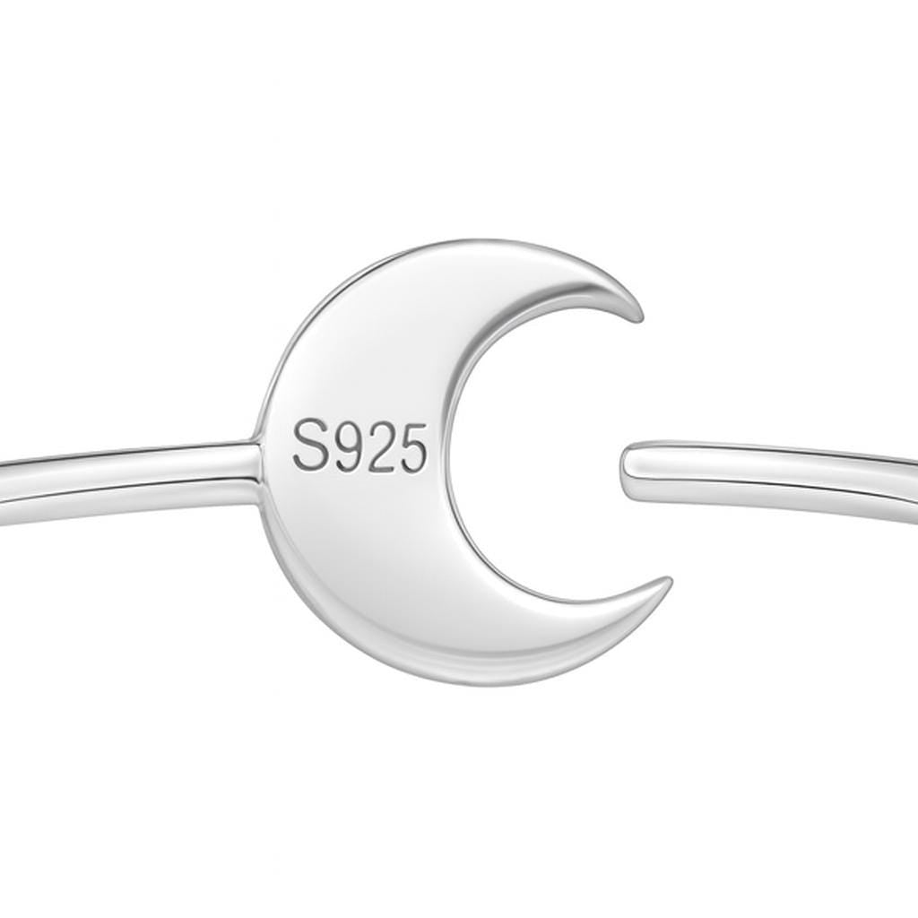 Sterling Silver Star and Moon Ring: Adjustable Celestial Jewellery