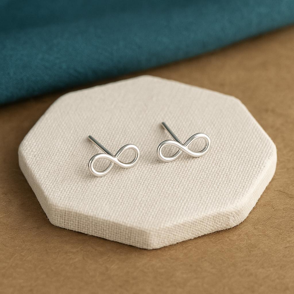 Sterling Silver Infinity Stud Earrings: Minimalist Symbol Jewellery