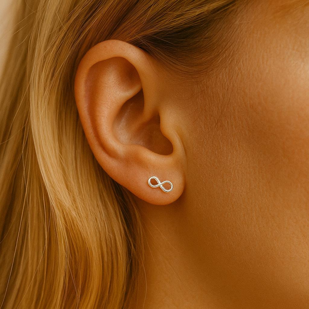 Sterling Silver Infinity Stud Earrings: Minimalist Symbol Jewellery