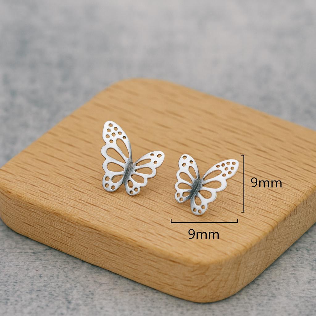 Sterling Silver Butterfly Stud Earrings : Dainty Nature Inspired Jewellery