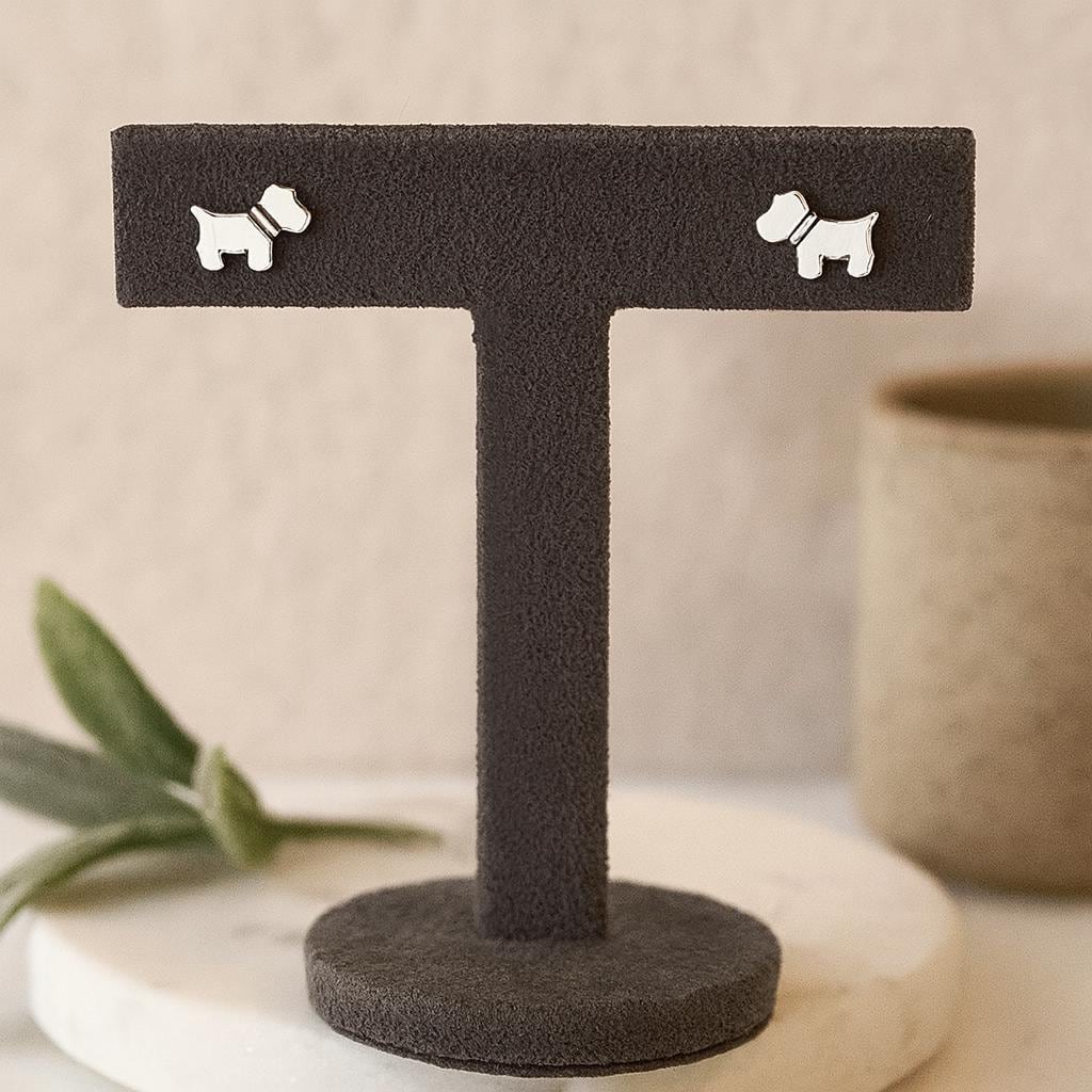 Sterling Silver Westie/Scotty Dog Stud Earrings : Dog Lover Gift