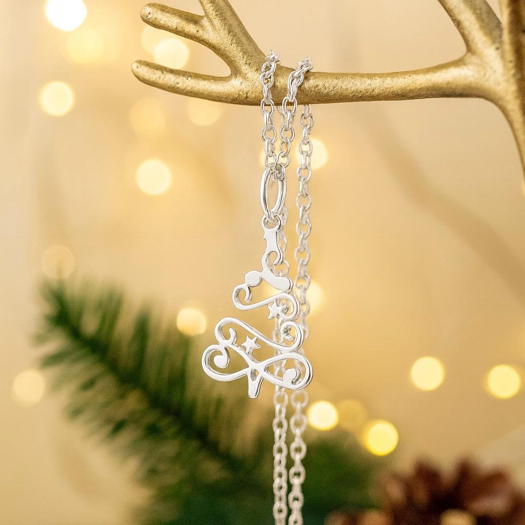 Sterling Silver Christmas Tree Pendant Necklace: Festive Holiday Jewellery